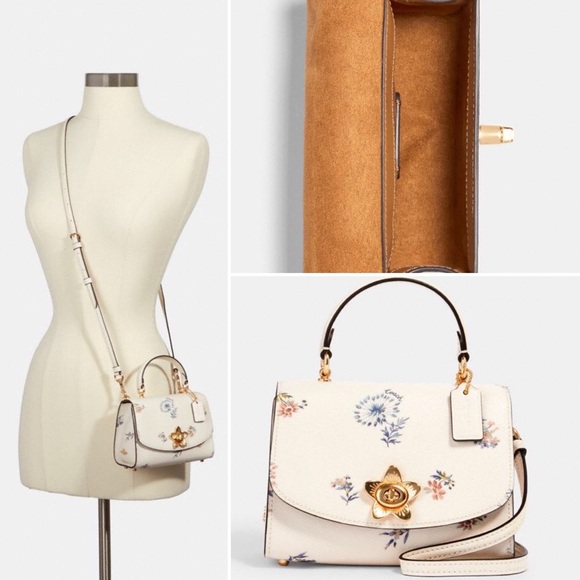 coach micro tilly top handle with dandelion floral print
